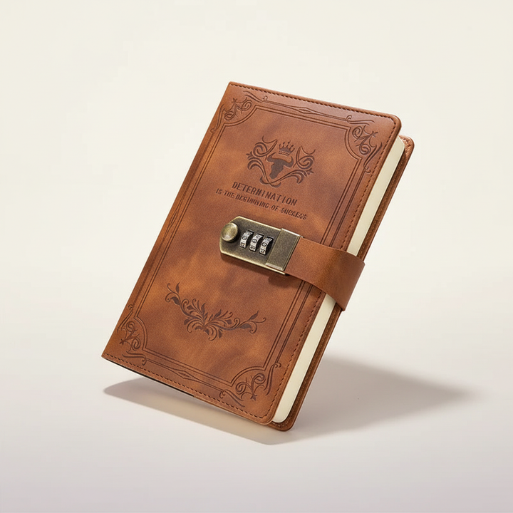 A5 Notizbuch mit Schloss für vertrauliche Notizen, stilvolles Hardcover Tagebuch.