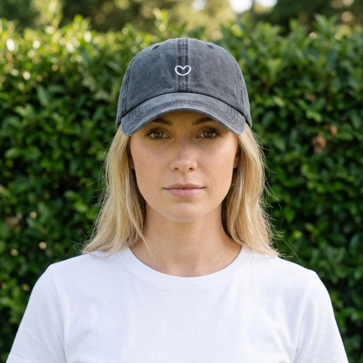 Damen Retro Pferdeschwanz-Kappe im Washed-Look, Baumwolle, verstellbar für Freizeit.