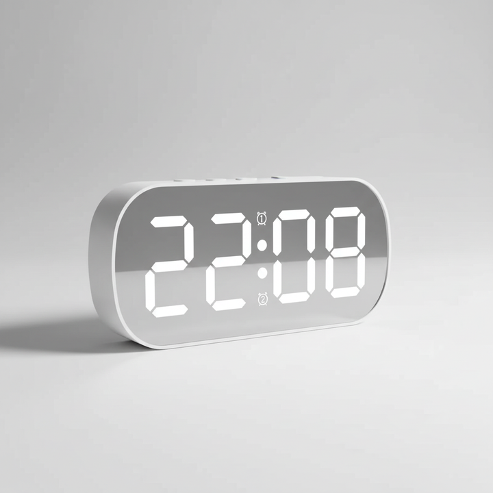 Eleganter LED-Wecker mit digitalem Display, perfekt als Bürowecker und Heimdekoration.