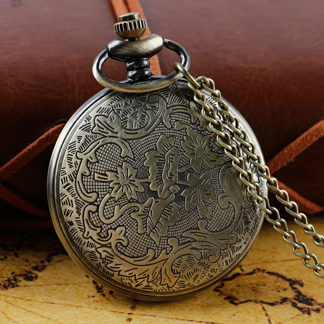 Unisex Vintage Taschenuhr-Anhänger mit Quarzwerk aus Legierung, elegant & retro.