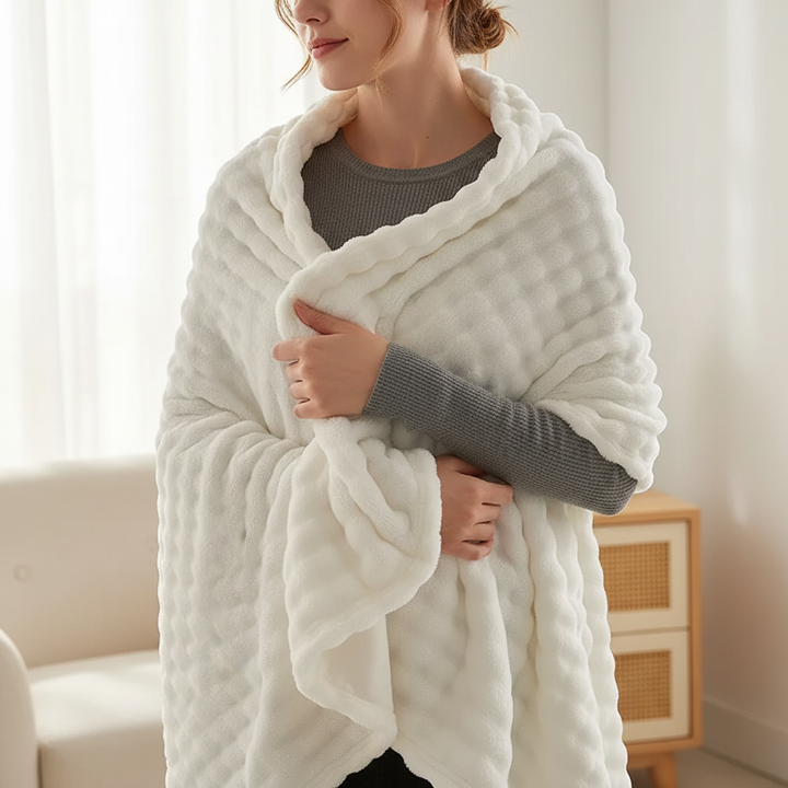 Kuschelige Wolldecke, luxuriös weich für Ihr Zuhause. Perfekt als warme Wohndecke & Sofakuscheldecke.