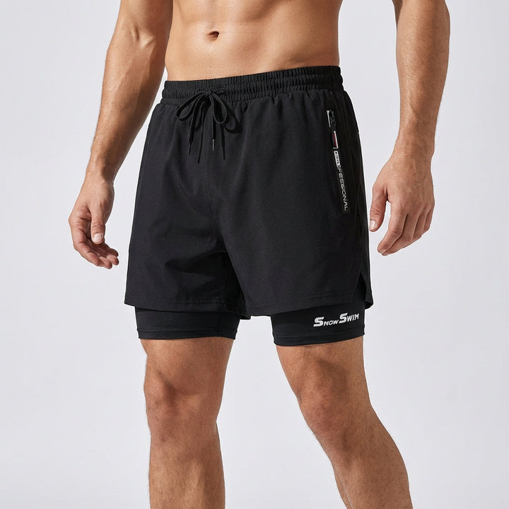 Robuste Herren Badeshorts schwarz, schnelltrocknend, für Schwimmen, Strand & Pool geeignet.