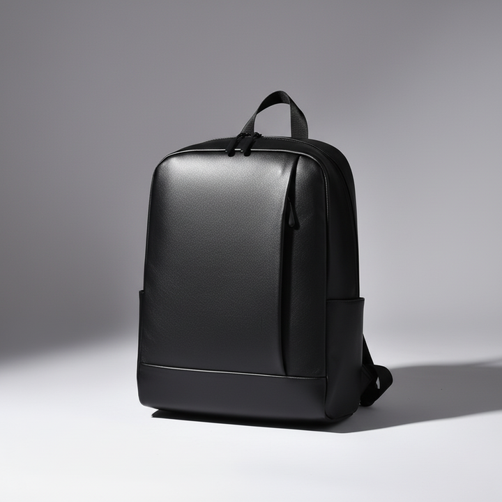 Minimalistischer schwarzer Laptoprucksack für Pendler, Unisex Business Rucksack für Arbeit.