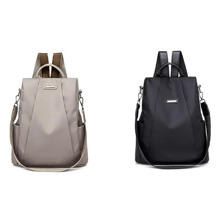 Schwarzer Damen Multifunktions-Rucksack aus leichtem Nylon, praktisch und stilvoll für jede Frau.