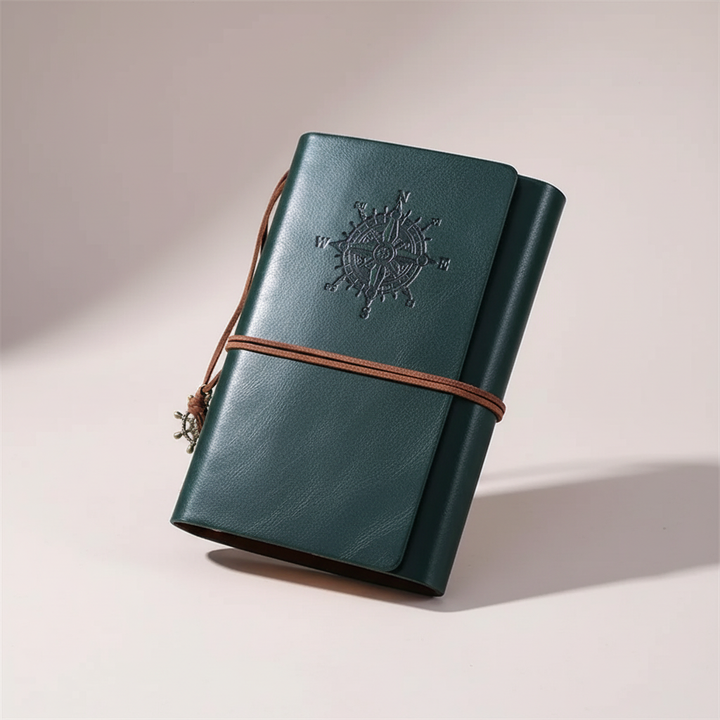 Geschenk: Nachfüllbares Reisetagebuch, Vintage-Look, Kompass-Motiv, PU-Leder. Für unvergessliche Momente.