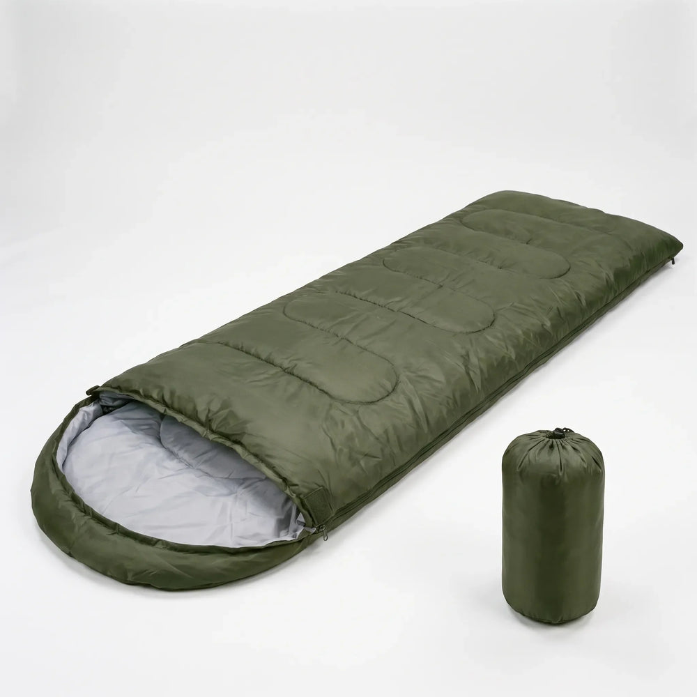 Gemütlicher Deckenschlafsack aus Polyester-Baumwolle für Frühling & Herbst. Perfekt für Outdoor-Abenteuer.