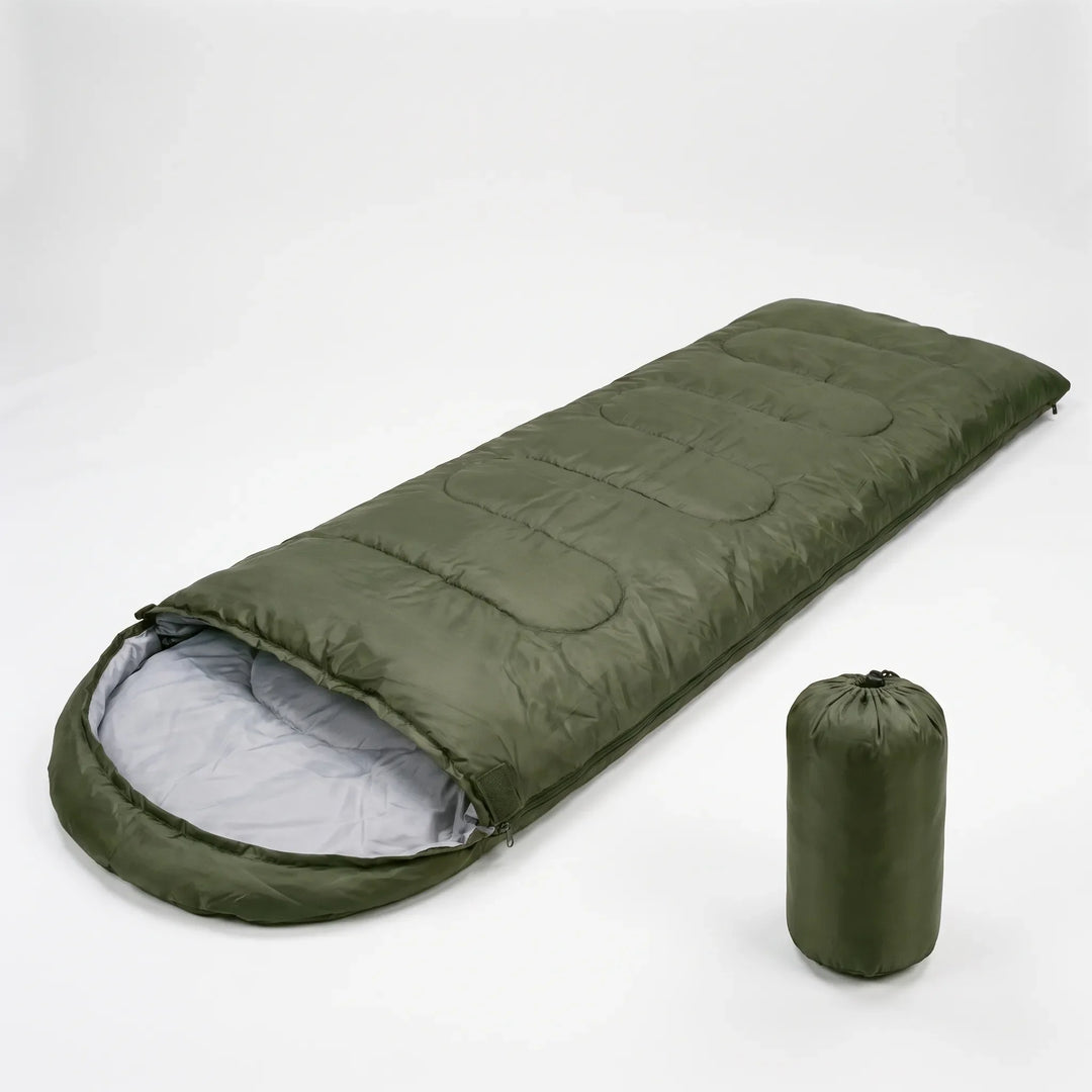 Gemütlicher Deckenschlafsack aus Polyester-Baumwolle für Frühling & Herbst. Perfekt für Outdoor-Abenteuer.