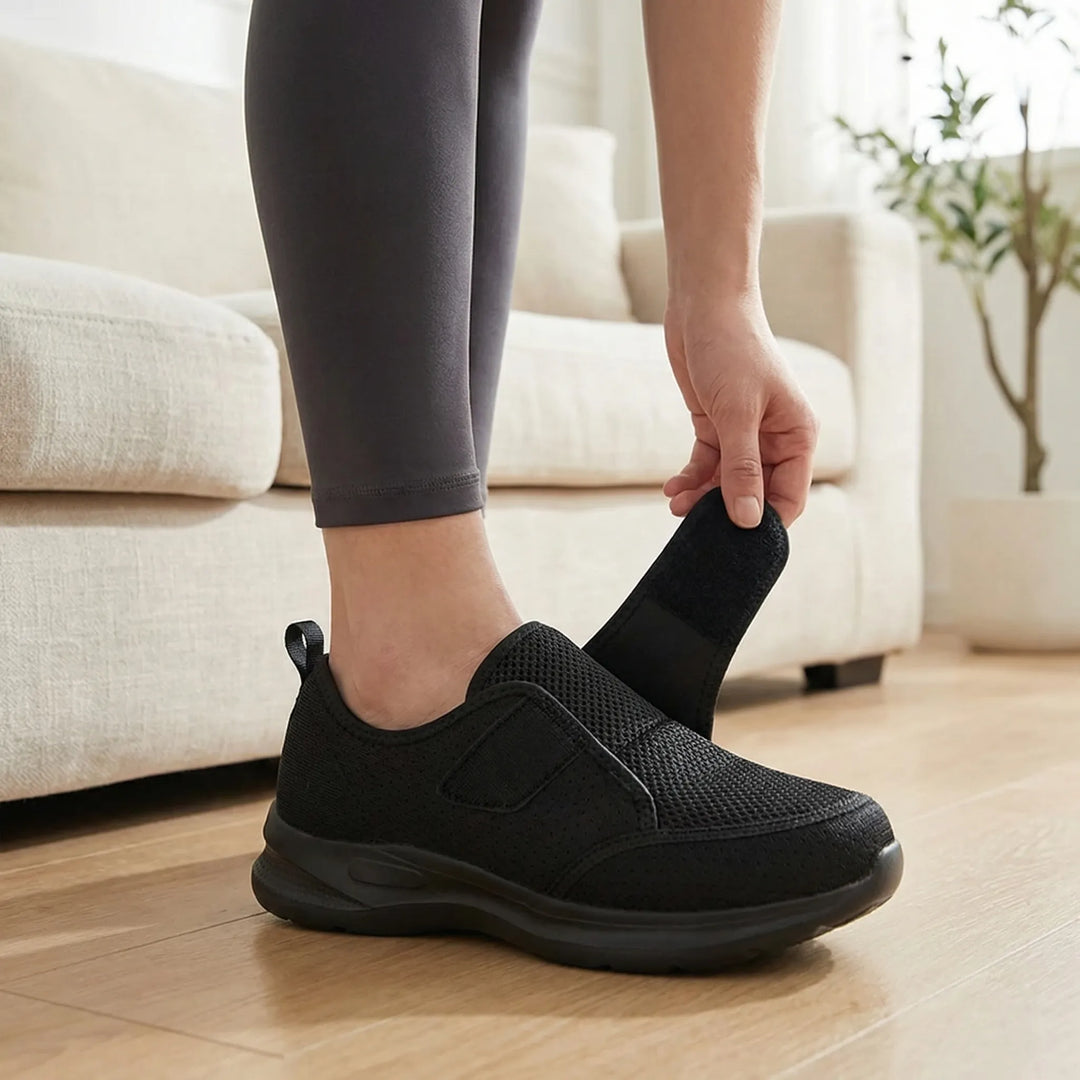 Unisex Gehschuh, Breitpassform, Klettverschluss für optimalen Komfort. Bequemer Alltagsschuh, auch für Diabetiker.