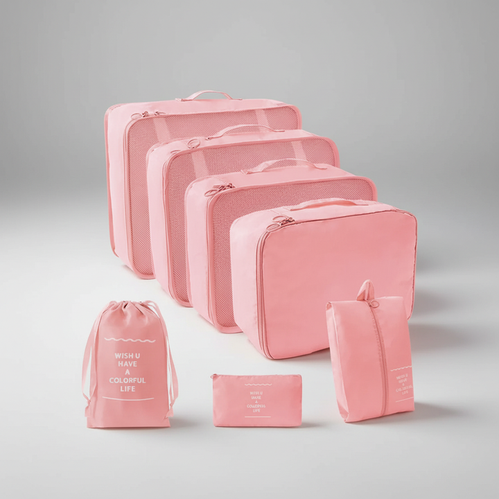 Einfache Reise: Packwürfel-Set macht das Packen stressfrei. Wichtiges Reisezubehör für jede Reisetasche.