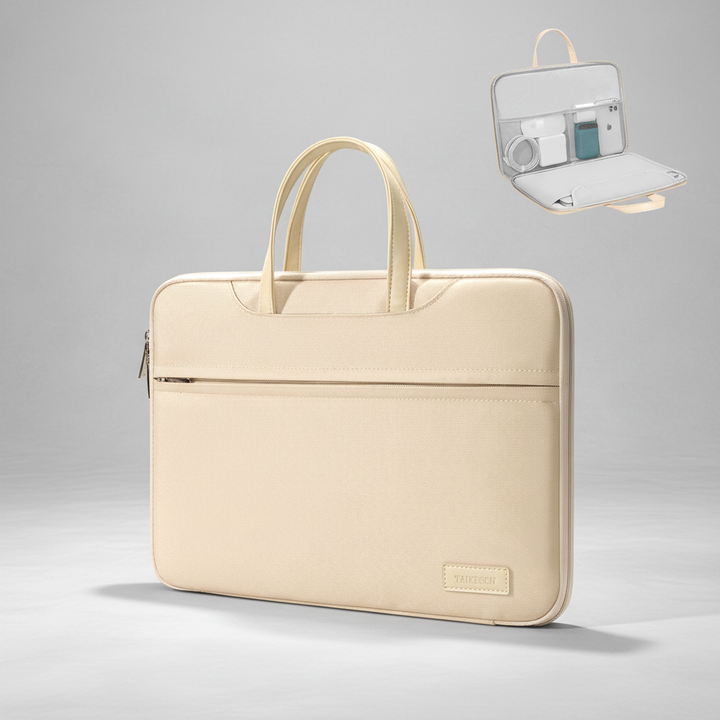 Khaki Laptop Aktentasche. Geräumiger Organizer, unisex Business Tasche für Büro & Pendler.