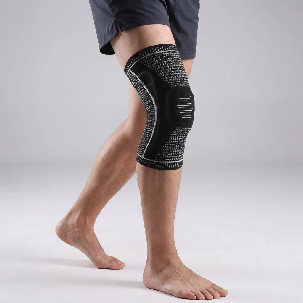 Moderne Unisex Patellex Kompressions-Kniebandage, ergonomisch designt für Komfort & effektive Knie-Unterstützung.