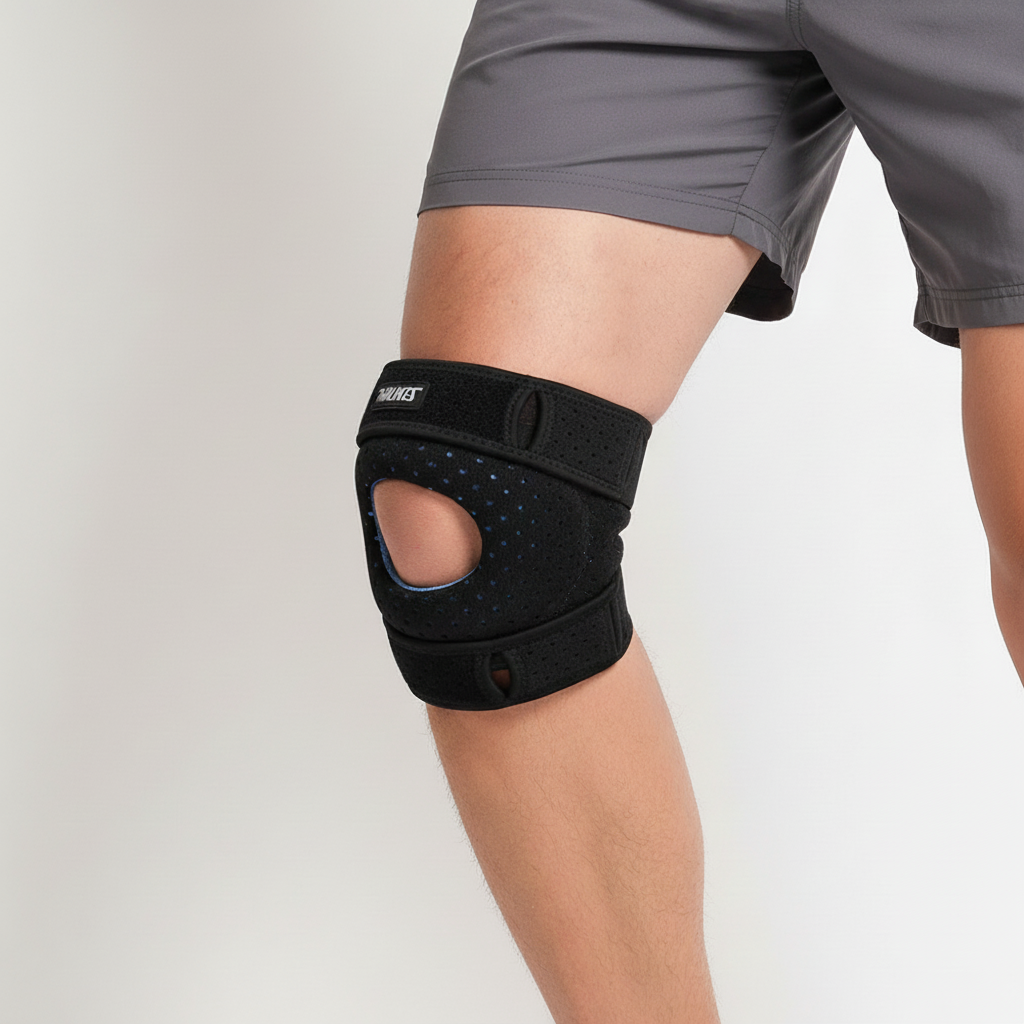 Verstellbarer Knieschutz unisex, ideal als Patella-Kniebandage für Sport & Rehabilitation.