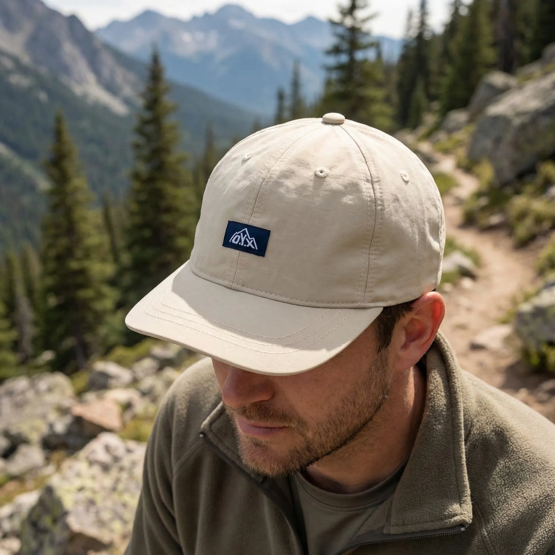 Khaki Retro Baseball Cap unisex, kurzer Schirm, verstellbar. Schnelltrocknend, ideal für Outdoor & Freizeit.