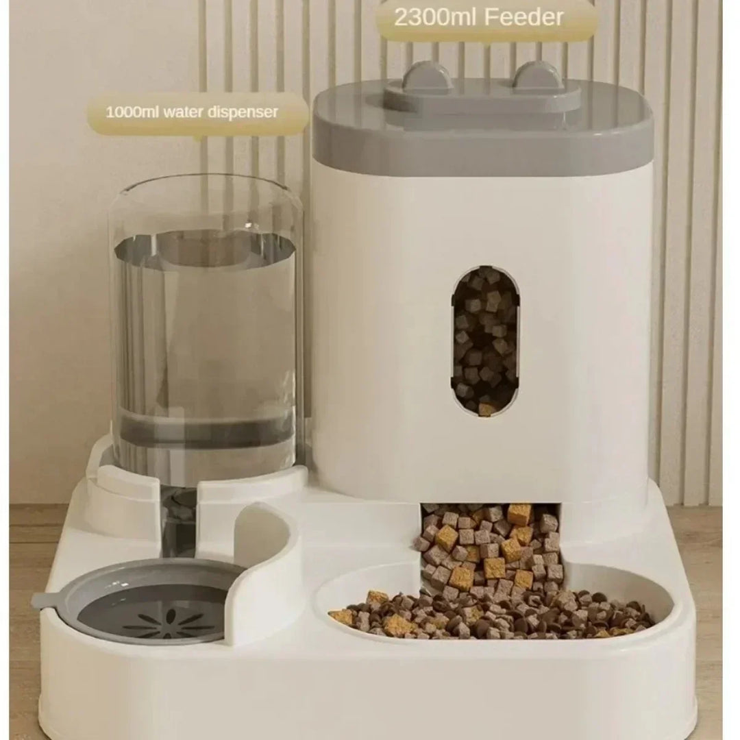 Schwerkraft-Futterstation 2L für Haustiere. Automatische Wasser- und Futterversorgung für Hunde & Katzen.