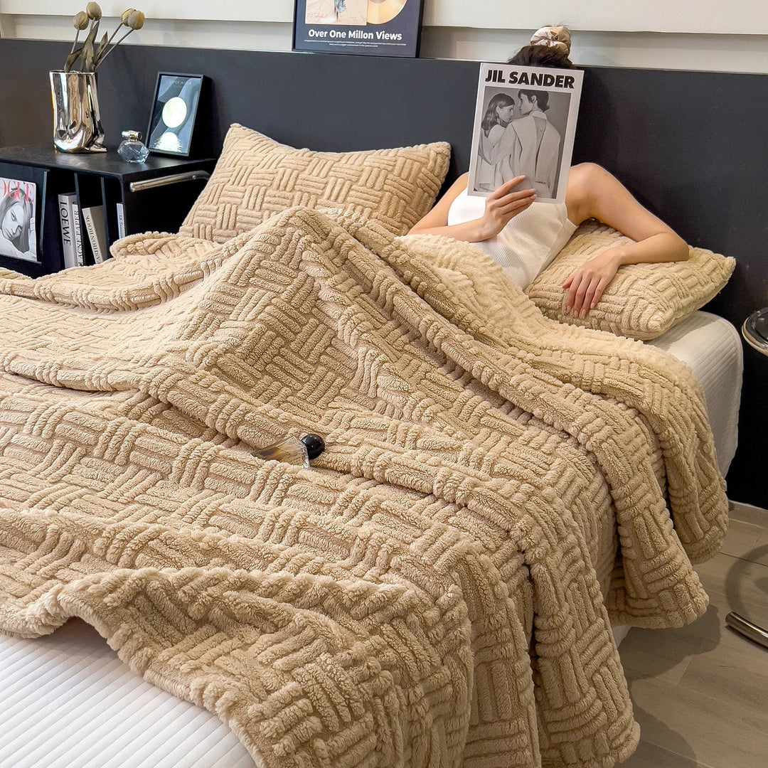Moderne Jacquard Kuscheldecke, anti-pilling Eigenschaft. Perfekte Ergänzung für Ihr Zuhause.