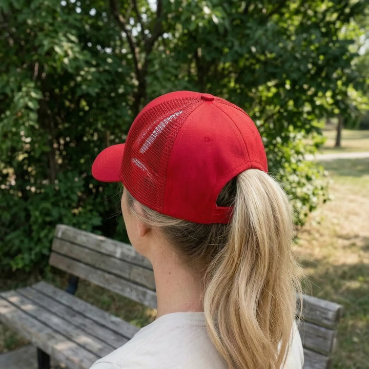 Vielseitige Damen Sportcap, mit Pferdeschwanzöffnung, verstellbar, ideal für Outdoor.