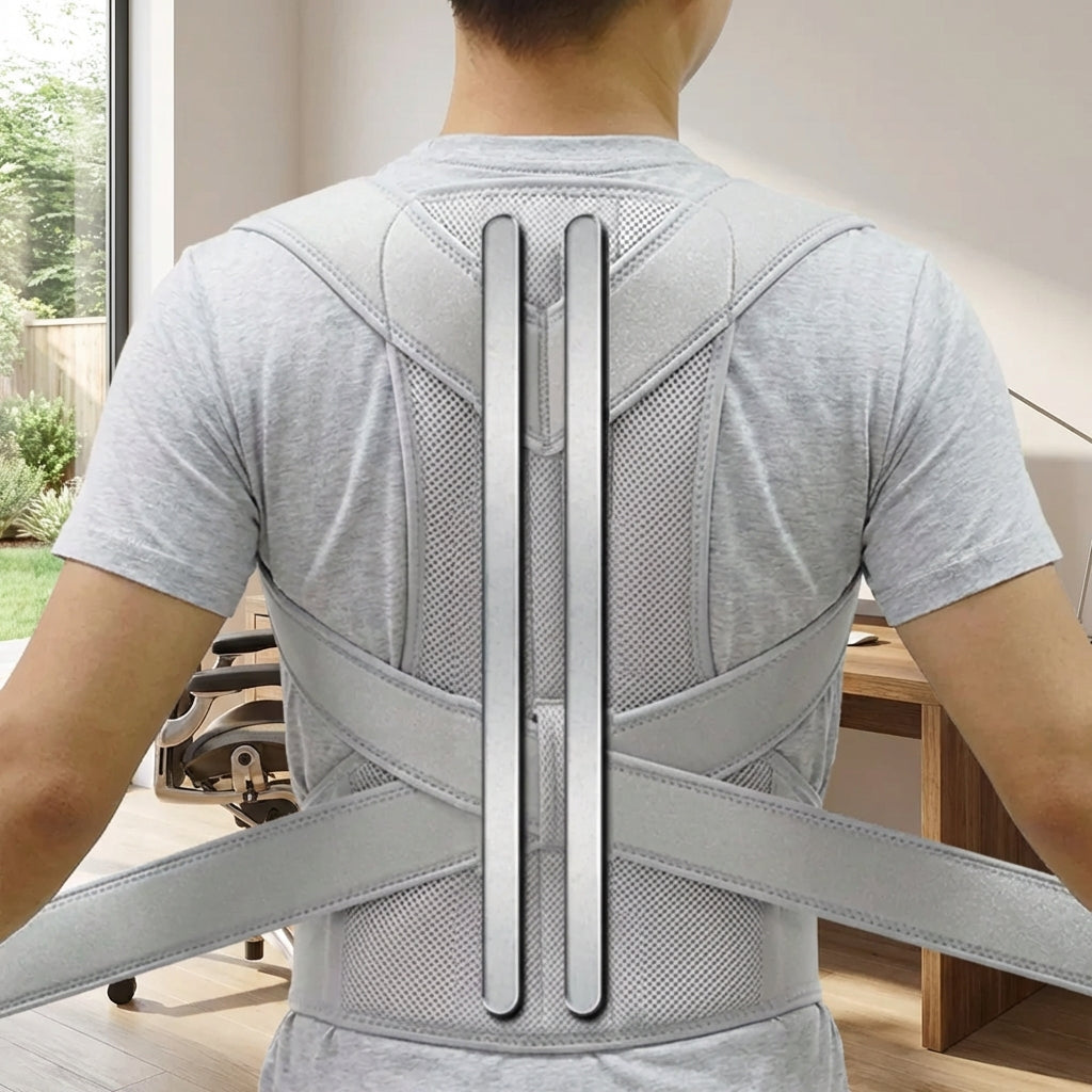 Haltungskorrektur Rückenstütze für gesunde Körperhaltung & Schmerzlinderung. Ergonomischer Haltungstrainer.