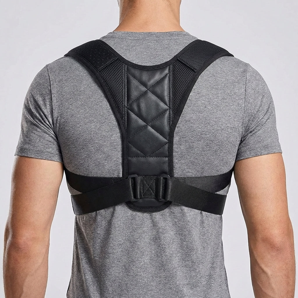 Ergonomische Rücken- und Schulterstütze zur Haltungskorrektur & Entlastung von Nacken/Rücken.