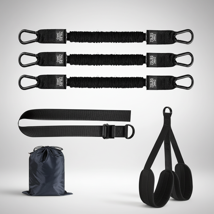Widerstandsband-Set für Klimmzüge. Unterstützt Krafttraining und Muskelaufbau. Perfekt für Arme & Rücken.