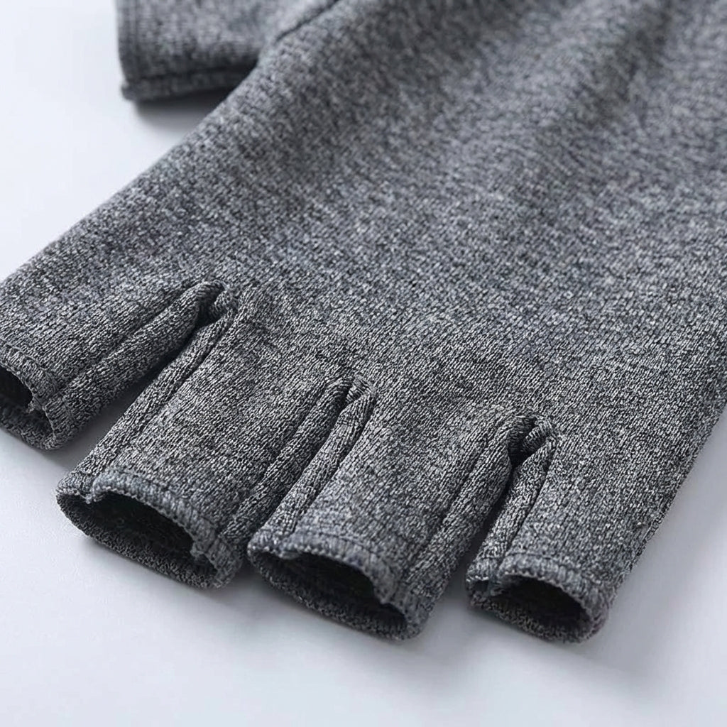 Violette Halbfinger-Gelenkstütze, Kompressionshandschuh lindert Schmerzen, fördert Durchblutung, unisex.