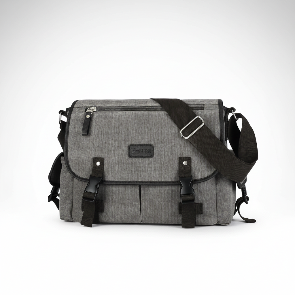 Stylische Vintage Canvas Messenger Tasche, unisex, perfekt für Arbeit, Uni oder Reisen.
