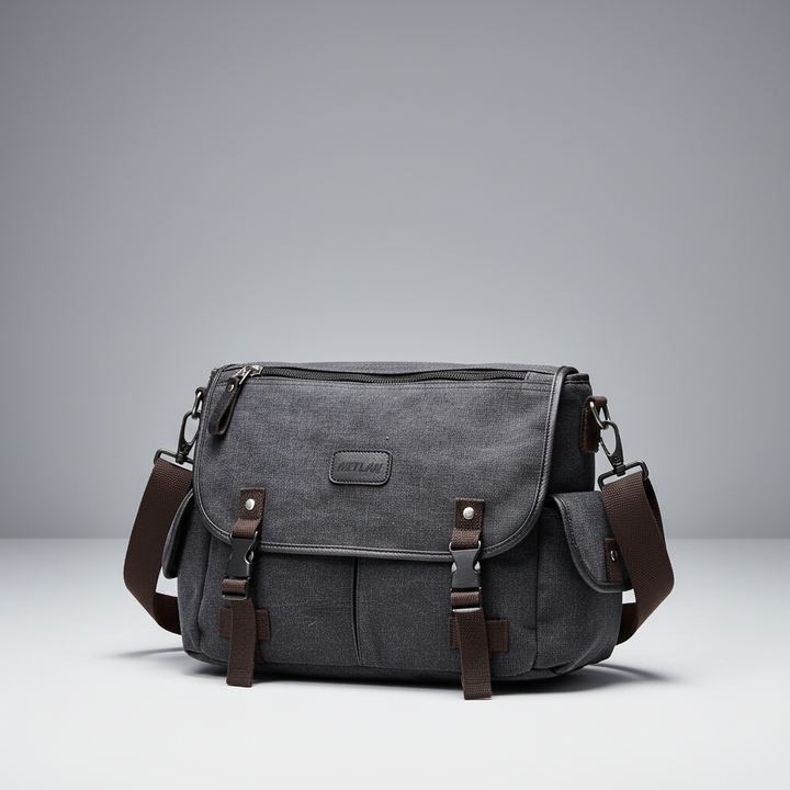 Strapazierfähige Vintage Canvas Schultertasche, unisex, ideal für urbanen Lifestyle & Reisen.