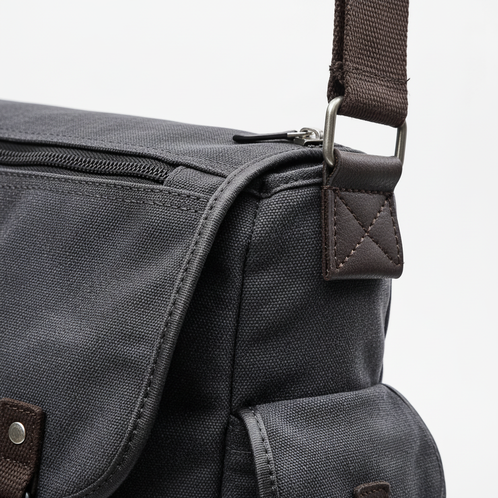 Alltagstaugliche Vintage Canvas Pendlertasche, unisex, mit viel Stauraum für Essentials.