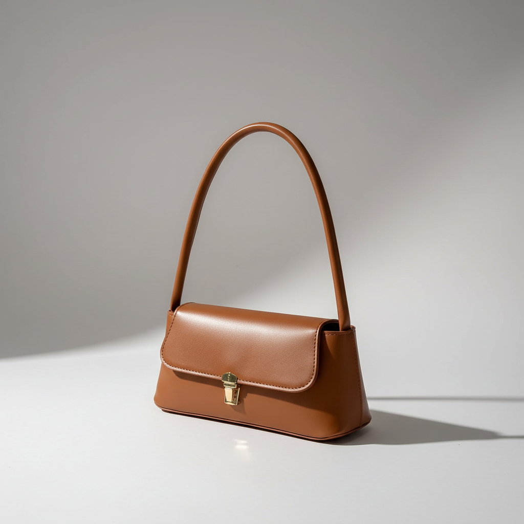 Praktische Retro Damen Schultertasche mit Überschlag, kompakte Größe für unterwegs.