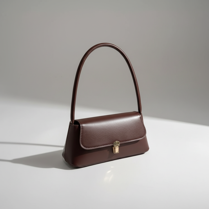 Trendige Damen Retro Schultertasche im Vintage-Look, mit Überschlag und PU-Leder-Finish.