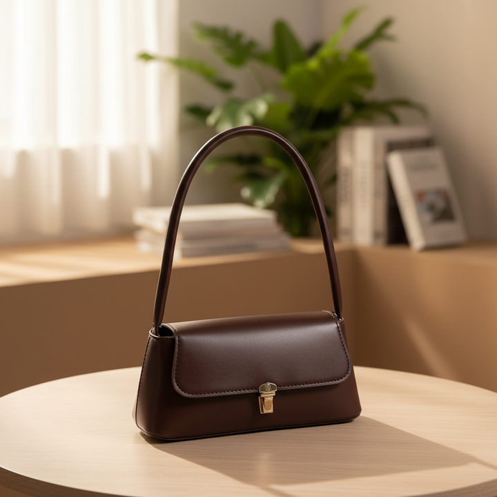 Damen Retro Schultertasche mit Überschlag, elegant & kompakt für den Alltag.