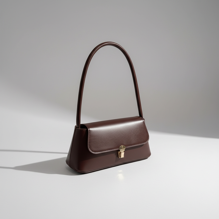 Elegante Damen Retro Umhängetasche aus PU-Leder, kompakt mit praktischem Überschlag.