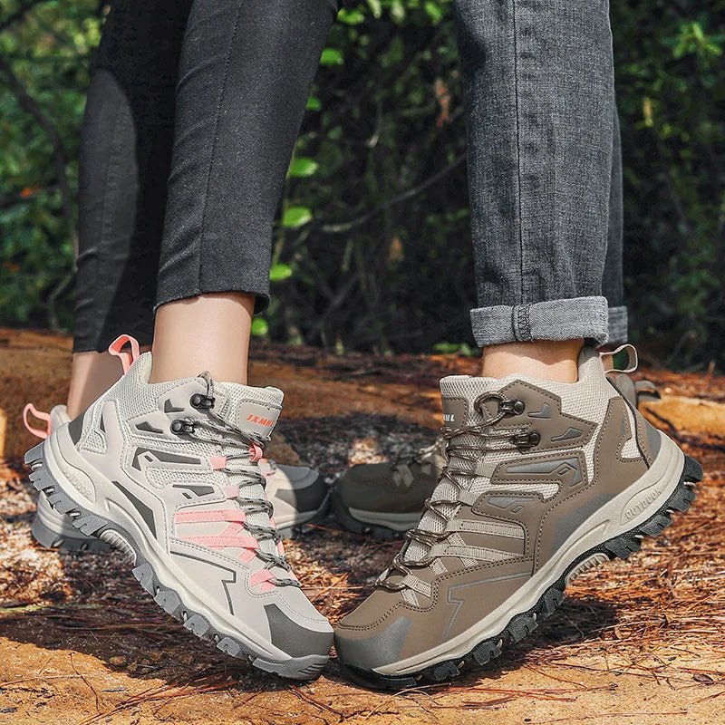 Atmungsaktive leichte Damen Wanderschuhe, halbhoch, mit strapazierfähigem Obermaterial für Trekking.