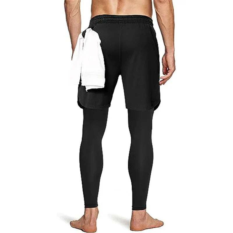 Robuste Herren Activewear: 2-in-1 Sporthose, schnelltrocknend, für alle Wetterlagen geeignet.