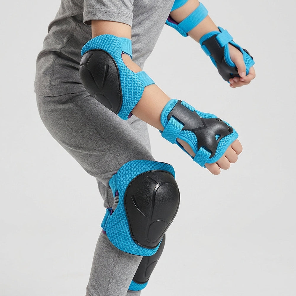 Komplettes Kinder Schutzset mit Knie-, Ellbogen- & Handgelenkschutz für Sport.