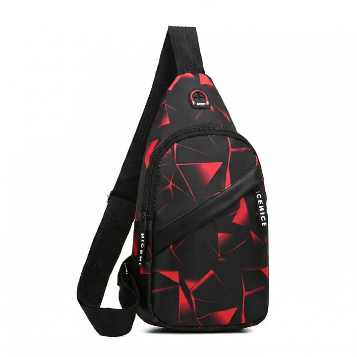 Modische Unisex Brusttasche mit auffälligem geometrischem Muster, vielseitiger Reisebegleiter.