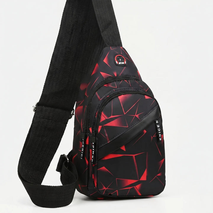 Vielseitige Brusttasche mit geometrischem Design, kompakt & leicht für Sport und Outdoor.
