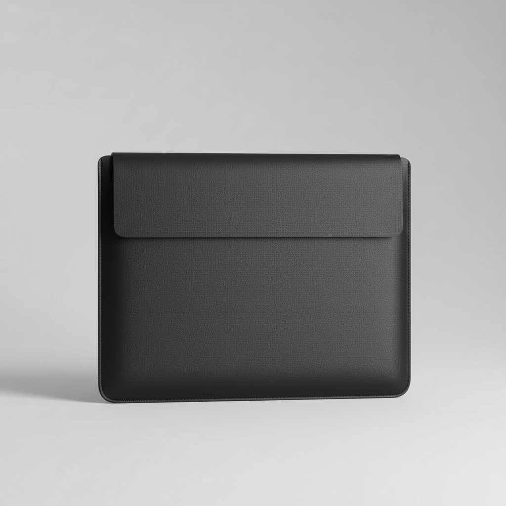 Detailansicht der hochwertigen Verarbeitung dieser eleganten Laptop Hülle für sicheren Geräteschutz.