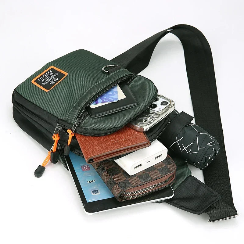 Bequeme, verstellbare Unisex Crossbody-Tasche, perfekt für lange Tage & aktive Nutzung im Alltag.