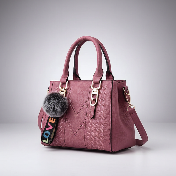 Blick ins Innere der Damen Satchel-Tasche aus PU-Leder: Organizer-Fächer.