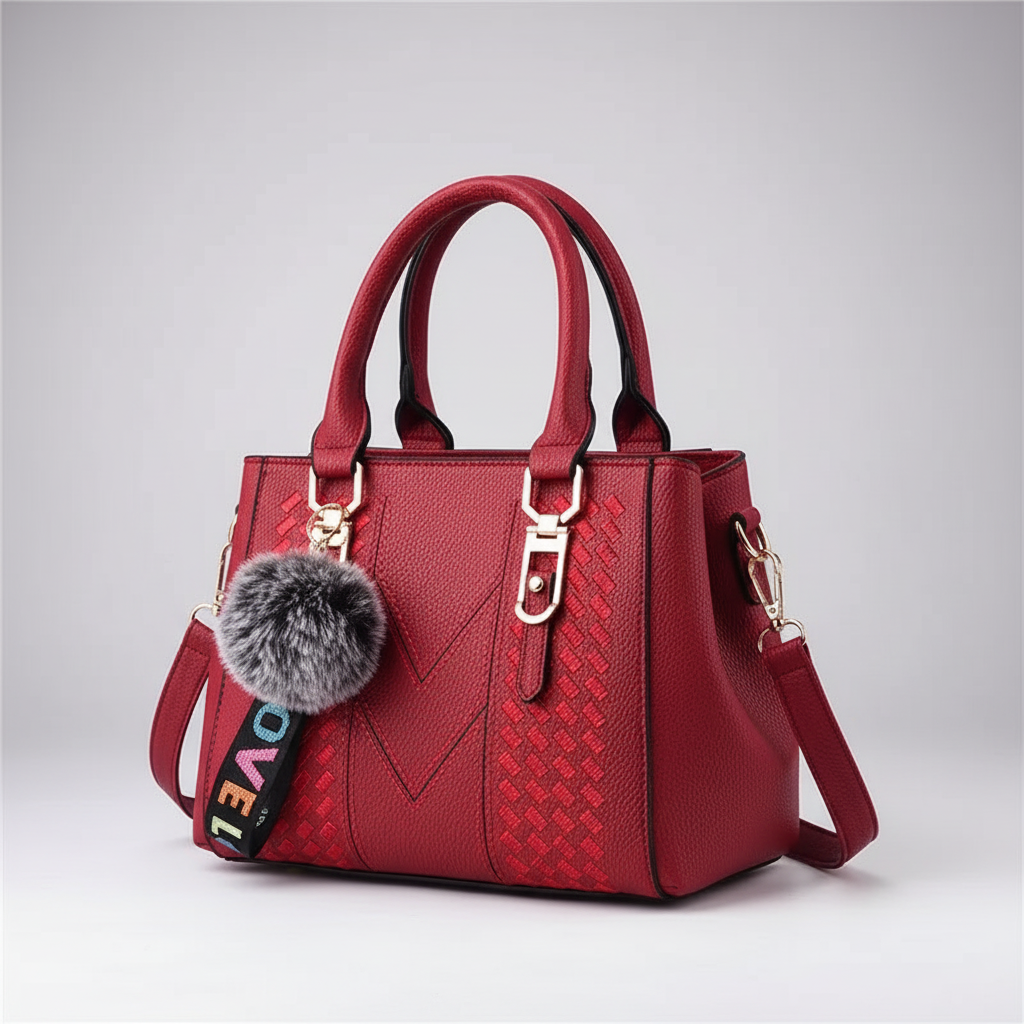 Stilvolle Damen Satchel aus PU-Leder mit verstellbarem Riemen für vielseitiges Tragen.