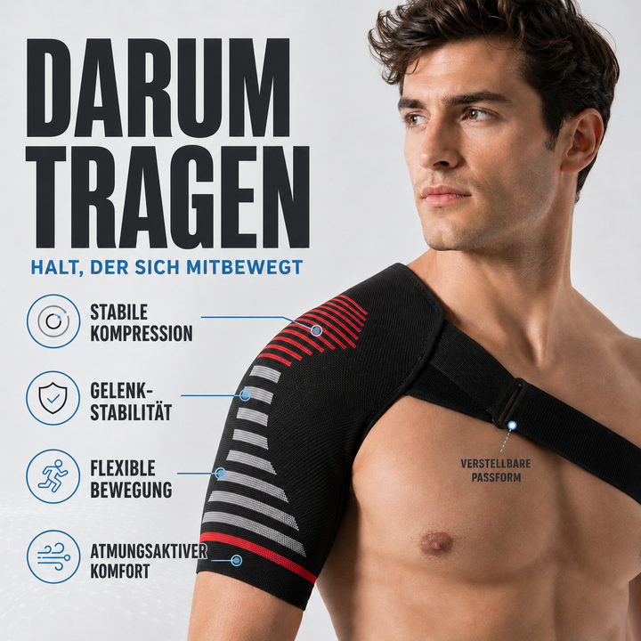 Kompressions-Schulterstütze, unisex, zur Linderung von Schulterschmerzen und zur Unterstützung beim Sport.