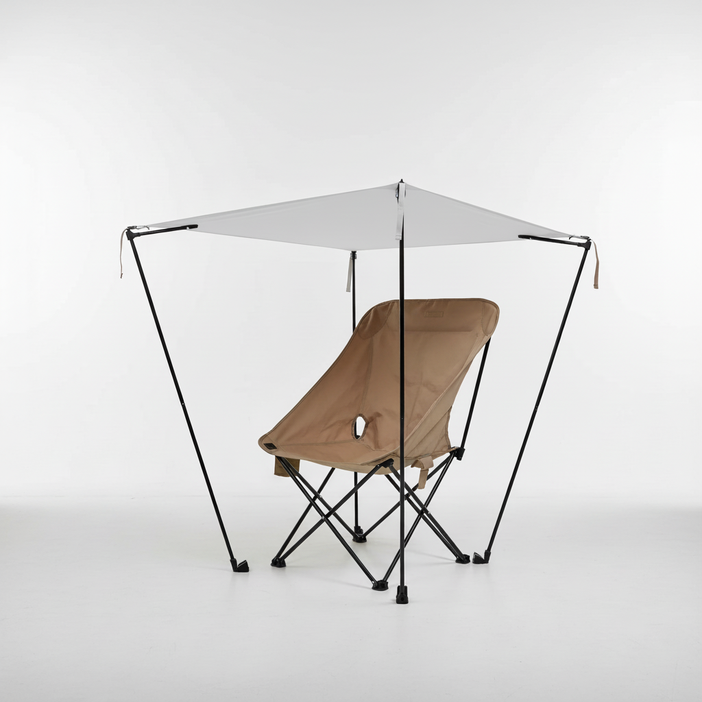Ergonomischer Freizeit-Liegestuhl mit Schattenfunktion für maximale Entspannung im Freien. Klappbar & leicht.