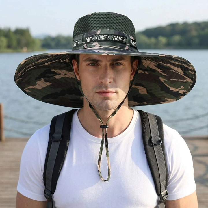 Atmungsaktiver Sommerhut, unisex, mit UV-Schutz & breiter Krempe für Sport.