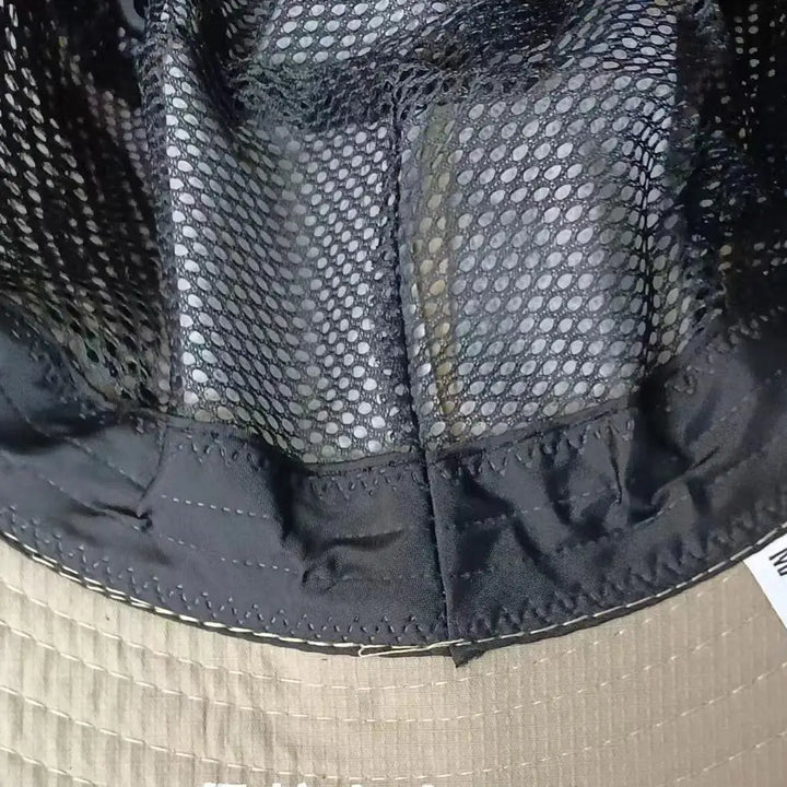 Wander-Sonnenhut, unisex, mit UV-Schutz, breiter Krempe & seitlichen Druckknöpfen.