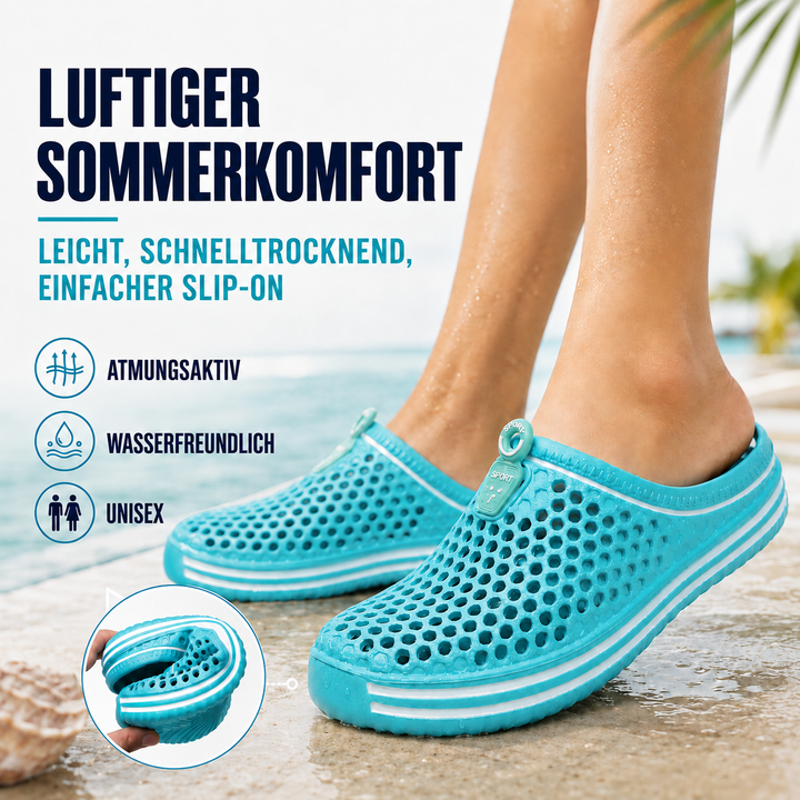 Atmungsaktive Unisex Wassersandale, durchbrochene Struktur, Slip-On, perfekt für Strand & Pool.