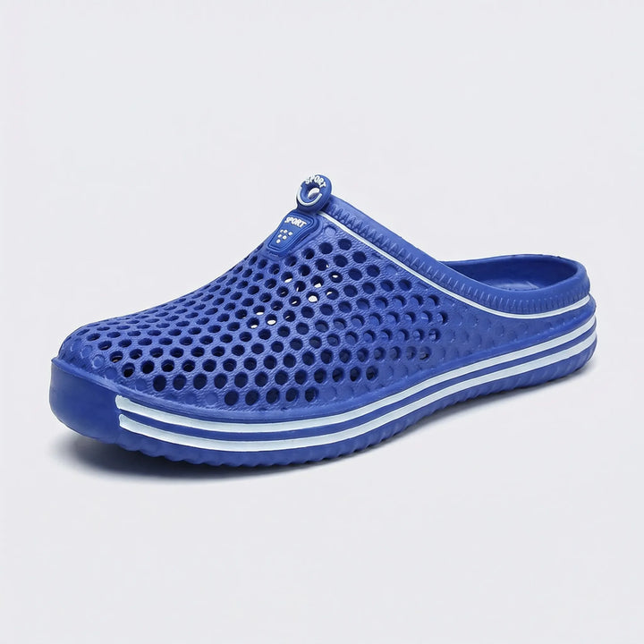 Leichte Komfort-Badesandale, unisex, durchbrochenes Design, Slip-On, für den ganzen Sommer.