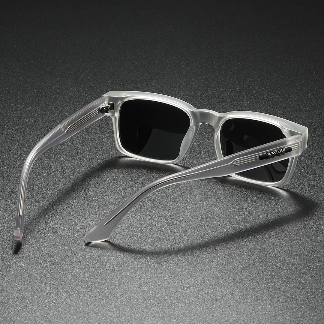 Unisex Reise-Sonnenbrille, eckig, polarisiert, UV400 Schutz, für klare Sicht unterwegs.