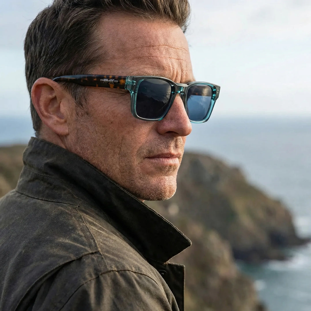 Unisex Sonnenbrille mit UV400 Schutz, eckig & polarisiert, ideal für Herren & Damen.
