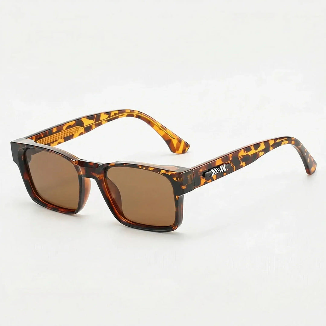 Modische Schildpatt Unisex-Sonnenbrille, eckig & polarisiert, mit UV400 Schutz.
