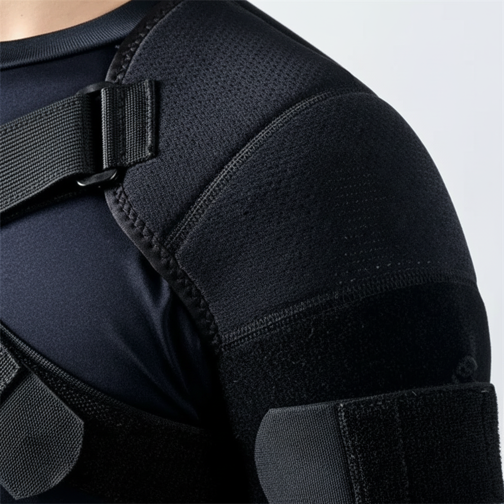 Ergonomische Unisex Schulterstütze zur Haltungsverbesserung, atmungsaktiv & verstellbar. Fördert gute Haltung.
